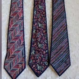 3 Italian artsy mod men's silk ties